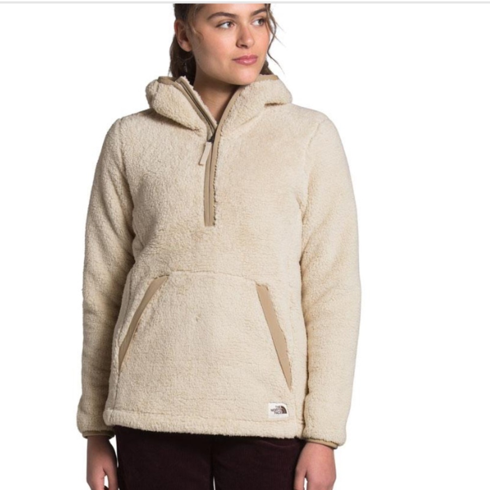 The North Face Women's Cream Sherpa Pullover Hoodie